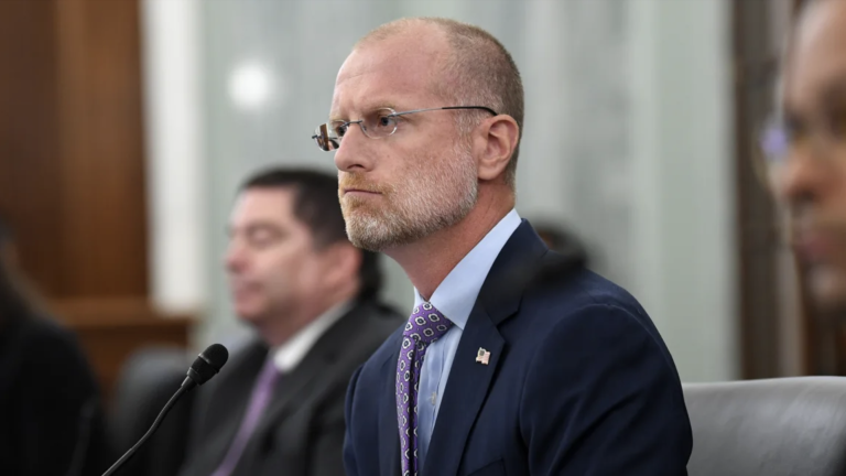 Federal Communication Commission Commissioner Brendan Carr testifies during an oversight hearing on Capitol Hill on June 24, 2020 in Washington.